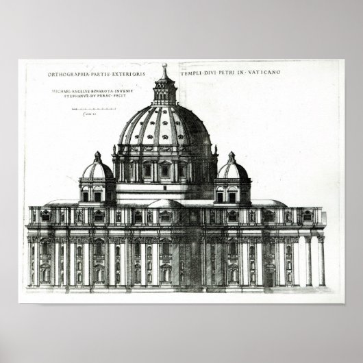 De buitenkant van de Sint-Peter Basilica in Rome Poster (Voorkant)
