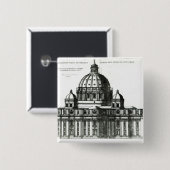 De buitenkant van de Sint-Peter Basilica in Rome Vierkante Button 5,1 Cm (Voorkant /achterkant)