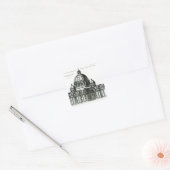 De buitenkant van de Sint-Peter Basilica in Rome Vierkante Sticker (Envelop)