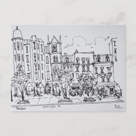 De buitenmijnbouw langs Indiana St. | Washington D Briefkaart (Voorkant)