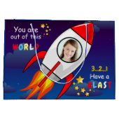 De buitenruimteschakelaar van de ruimtevaart is op groot cadeauzakje (Achterkant)