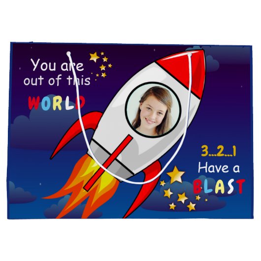 De buitenruimteschakelaar van de ruimtevaart is op groot cadeauzakje (Achterkant)