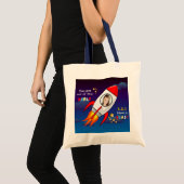 De buitenruimteschakelaar van de ruimtevaart is op tote bag (Voorkant (product))