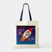 De buitenruimteschakelaar van de ruimtevaart is op tote bag (Achterkant)