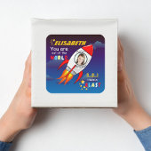 De buitenruimteschakelaar van de ruimtevaart is op vierkante sticker