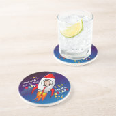 De buitenruimteschakelaar van de ruimtevaart is op zandsteen onderzetter (Zijkant)