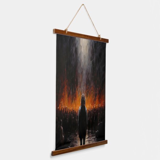 De buitenstaander: Abstracte kunst Hangend Wandkleed (Gebogen)