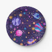 De buitenste ruimte van de Melkweg met planeten, k Papieren Bordje (Voorkant)