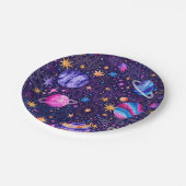 De buitenste ruimte van de Melkweg met planeten, k Papieren Bordje (Gekanteld)