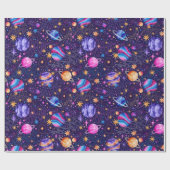 De buitenste ruimte van de Melkweg met planeten, s Cadeaupapier (Vlak)