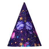 De buitenste sterrenstelsels met planeten, kometen feesthoedjes (Achterkant)