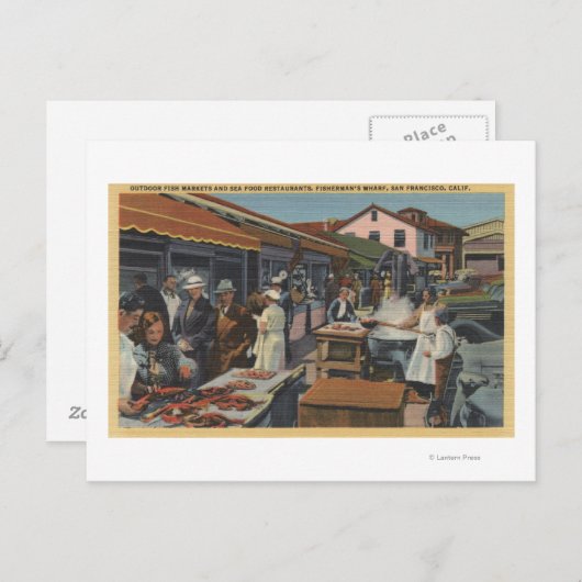 De buitenvismarkten op de visgronden briefkaart (Voorkant / Achterkant)