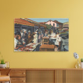 De buitenvismarkten op de visgronden canvas afdruk (Insitu (Woonkamer))