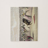 De bull Leaping the Barriers, 1865 (kleurenlitho) Legpuzzel (Verticaal)