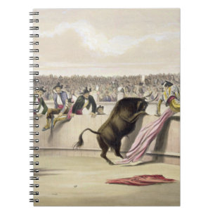 De bull Leaping the Barriers, 1865 (kleurenlitho) Notitieboek