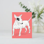 De bull Terrier Doodle van de terugkeer op de Acht Briefkaart (Staand voorkant)