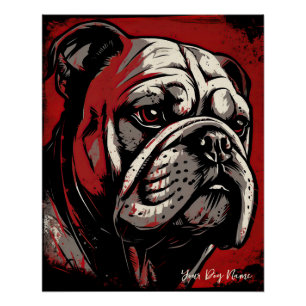 De Bulldog, Rood en Zwart 001 - Ulises Dallaire Perfect Poster