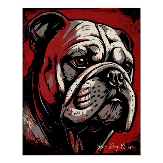 De Bulldog, Rood en Zwart 001 - Ulises Dallaire Perfect Poster (Voorkant)