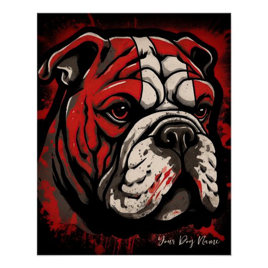 De Bulldog, Rood en Zwart 003 - Ulises Dallaire Perfect Poster (Voorkant)