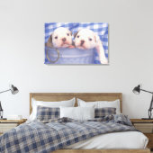 De Bulldog, vaak de Engelse Bulldog genoemd, Canvas Afdruk (Insitu (Slaapkamer))