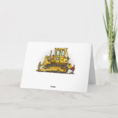 De Bulldozer van de bulldozer Feestdagen Kaart (Achterkant)