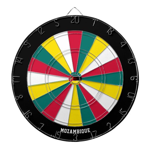 De bullseye van de Mozambikaanse vlag Dartbord (Voorkant)