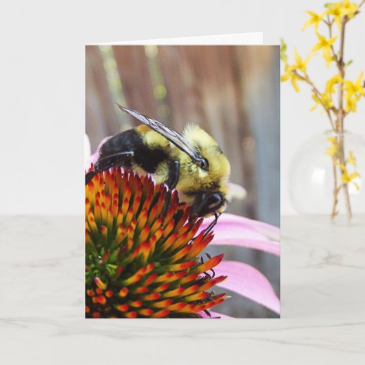 De Bumble Bee Kaart (Gele Bloem)