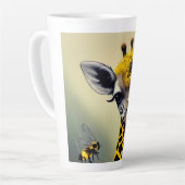 De Bumble Giraffe Digital Art Latte Mok (Linkerhoek)