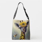 De Bumble-giraffe whimische digitale kunst Crossbody Tas (Achterkant)