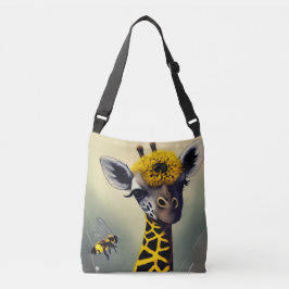 De Bumble-giraffe whimische digitale kunst  Crossbody Tas