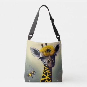 De Bumble-giraffe whimische digitale kunst  Crossbody Tas