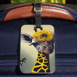 De Bumble Giraffe Whimsical Digitale Kunst   Bagagelabel