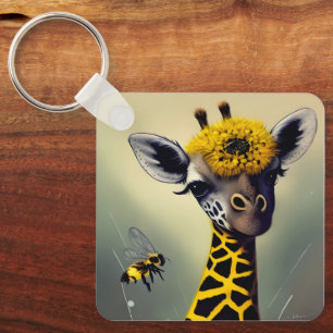 De Bumble Giraffe Whimsical Sleutelhanger