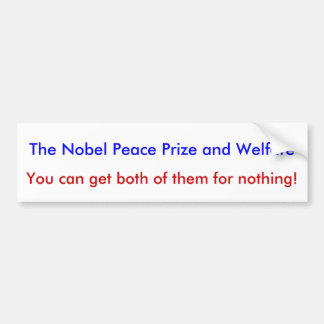 De bumper voor de Nobelprijs voor de Vrede Bumpersticker