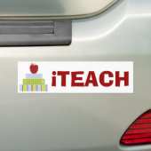 De Bumpersticker Apple en Books van de leraar (Op auto)