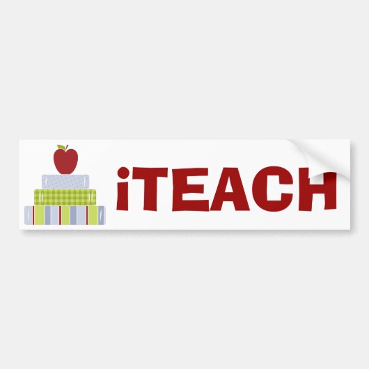 De Bumpersticker Apple en Books van de leraar (Voorkant)
