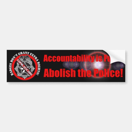 De Bumpersticker van de politie afschaffen (Voorkant)