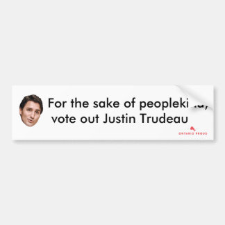 De Bumpersticker van Justin Trudeau van de stem