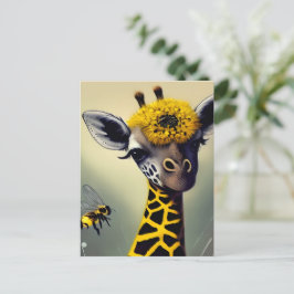 De bundel Giraffe Whimsical Digital Art Briefkaart