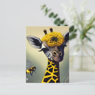 De bundel Giraffe Whimsical Digital Art Briefkaart