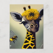 De bundel Giraffe Whimsical Digital Art Briefkaart (Voorkant)