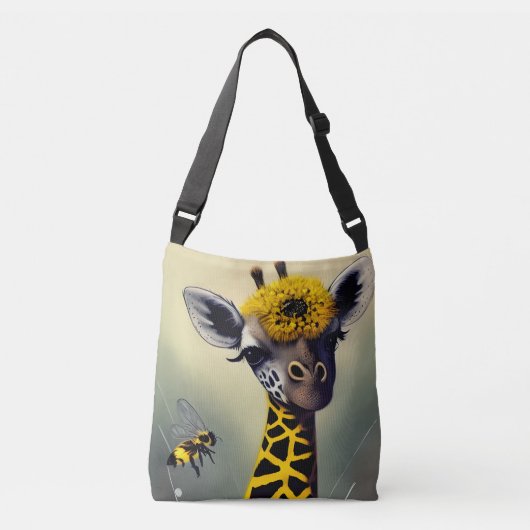 De bundel Giraffe Whimsical Digital Art Crossbody Tas (Voorkant)