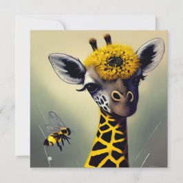 De bundel Giraffe Whimsical Digital Art Kaart