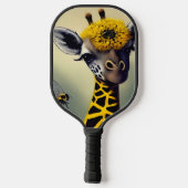 De bundel Giraffe Whimsical Digital Art Pickleball Paddle (Achterkant)