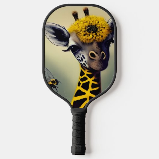 De bundel Giraffe Whimsical Digital Art Pickleball Paddle (Achterkant)
