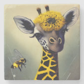 De bundel Giraffe Whimsical Digital Art Stenen Onderzetter (Voorkant)