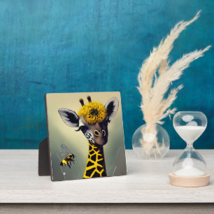 De bundel Giraffe Whimsical Tabletop Plaque Fotoplaat