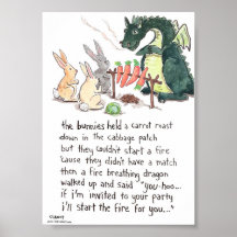 De Bunnies hielden een poster van de wortelstok