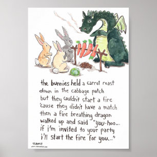De Bunnies hielden een poster van de wortelstok