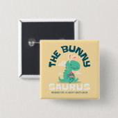 De Bunny Saurus Knop Vierkante Button 5,1 Cm (Voorkant /achterkant)